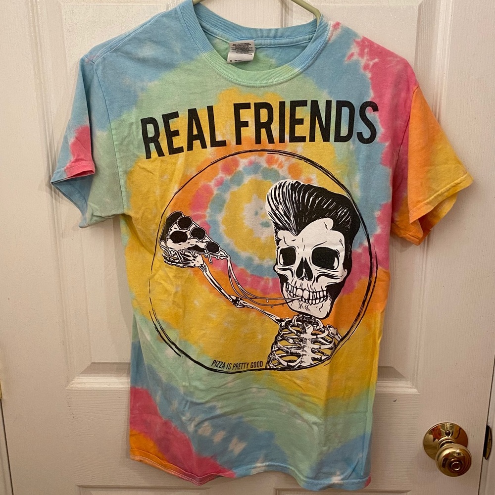 Real Friends Skeleton & Pizza Tee